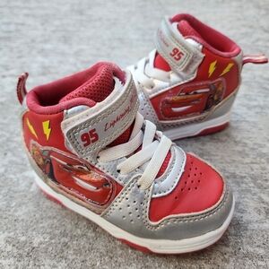 Disney Cars Lighting McQueen Toddler Baby Light Up Hightops, Lace Free‎ Sz 6